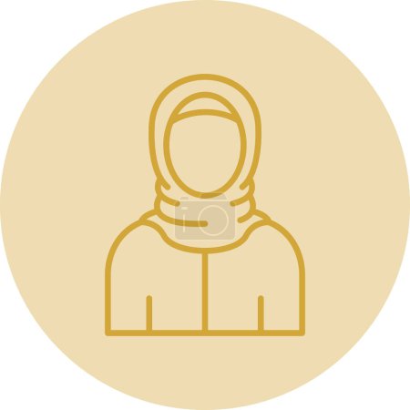 Muslimische Frau mit Schal-Symbol, Avatar, Vektor-Illustration-Design 