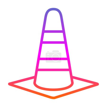 Ilustración de Simple icono de vector de cono de triángulo plano - Imagen libre de derechos