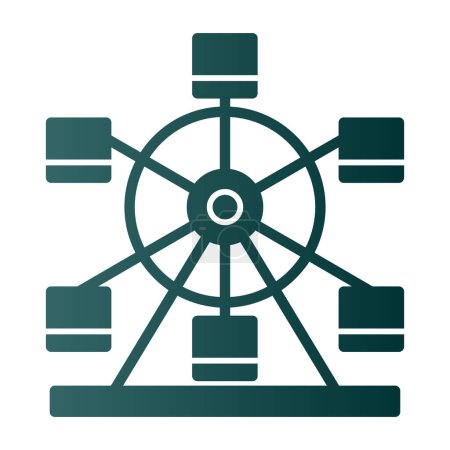 Ilustración de Ferris rueda icono web, vector de ilustración - Imagen libre de derechos