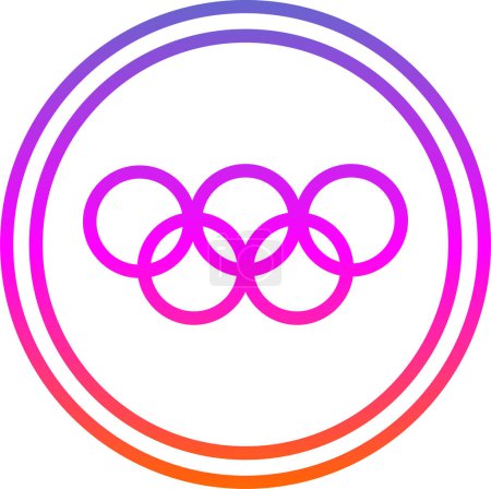 Ilustración de Icono de juegos olímpicos, el símbolo de cinco anillos, ilustración vectorial - Imagen libre de derechos
