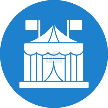 Téléchargez les illustrations : Tente de cirque icône plate illustration de conception simple - en licence libre de droit