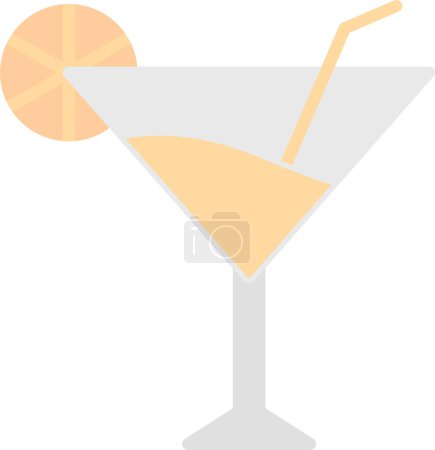Ilustración de Icono de cóctel o signo con limón y paja para beber. Ilustración vectorial. - Imagen libre de derechos