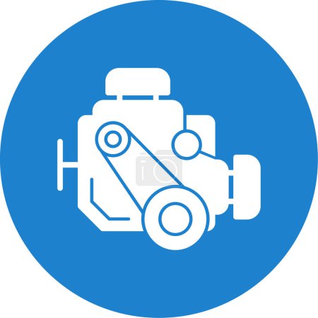 Téléchargez les illustrations : Icône du moteur de voiture, illustration vectorielle conception simple - en licence libre de droit