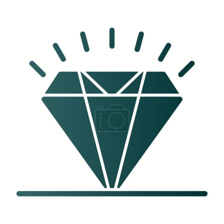 Téléchargez les illustrations : Icône plate en diamant, illustration vectorielle - en licence libre de droit