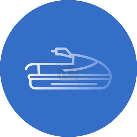 Ilustración de Icono de hierro moto acuática, estilo contorno - Imagen libre de derechos