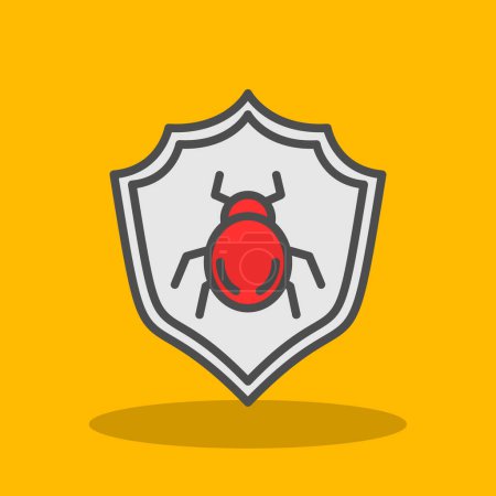 Illustration for Cyber protection shield icon - Royalty Free Image