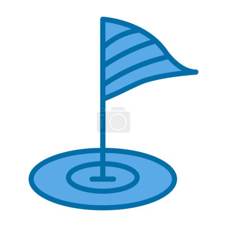 Téléchargez les illustrations : Illustration vectorielle de l'icône du drapeau Golf - en licence libre de droit