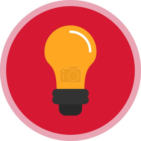 Téléchargez les illustrations : Ampoule icône plate, illustration vectorielle - en licence libre de droit