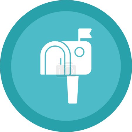 Illustration for Mailbox flat icon, vector illustration - Royalty Free Image