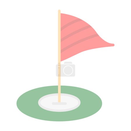 Illustration for Vector illustration of Golf flag icon - Royalty Free Image