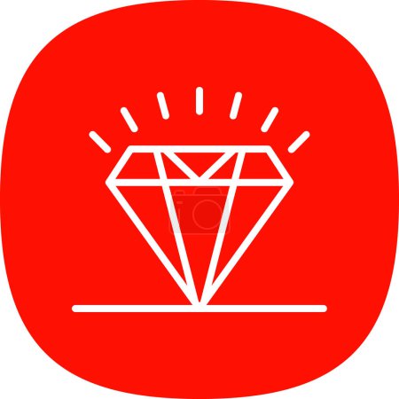 Ilustración de Icono plano de diamante, diseño de ilustración vectorial - Imagen libre de derechos