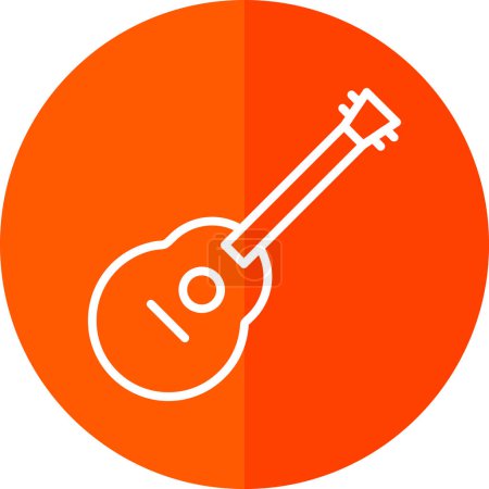 Illustration for Acoustic guitar icon, music instrument. Vector illustration. - Royalty Free Image