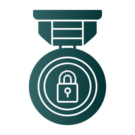Illustration for Medal with padlock. web icon simple illustration - Royalty Free Image
