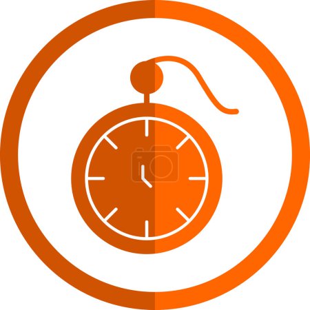 Ilustración de Icono de reloj de bolsillo, ilustración vectorial - Imagen libre de derechos