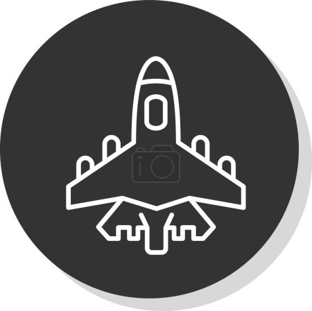 Foto de Icono de avión de combate, ilustración vectorial diseño simple - Imagen libre de derechos