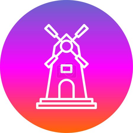 Illustration for Windmill icon, vector style - Royalty Free Image