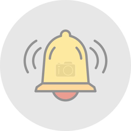 Téléchargez les illustrations : Illustration vectorielle d'une icône de cloche - en licence libre de droit