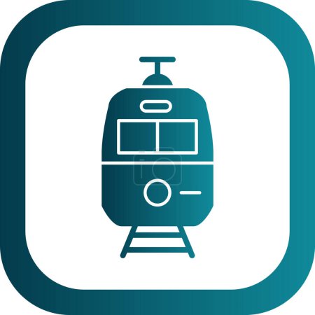 Illustration for Simple train  line icon illustration - Royalty Free Image