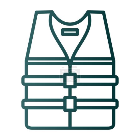 Ilustración de Icono del chaleco salvavidas, ilustración vectorial diseño simple - Imagen libre de derechos