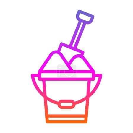 Illustration for Sand bucket with shovel web icon, simple vector illustration - Royalty Free Image