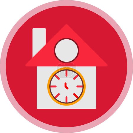 Téléchargez les illustrations : Vector illustration of Cuckoo clock icon - en licence libre de droit