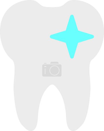 Téléchargez les illustrations : Dent icône plate, illustration vectorielle - en licence libre de droit