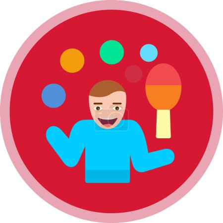 Téléchargez les illustrations : Illustration vectorielle d'icône de jonglerie colorée design simple - en licence libre de droit