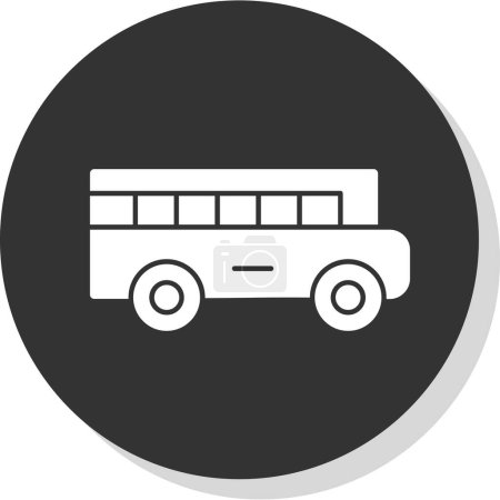 Téléchargez les illustrations : Icône bus scolaire, illustration vectorielle design simple - en licence libre de droit