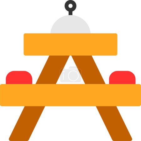 Ilustración de Ilustración vectorial de un icono de mesa de picnic - Imagen libre de derechos