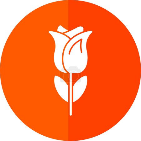 Téléchargez les illustrations : Illustration vectorielle simple de fleur de tulipe plate - en licence libre de droit