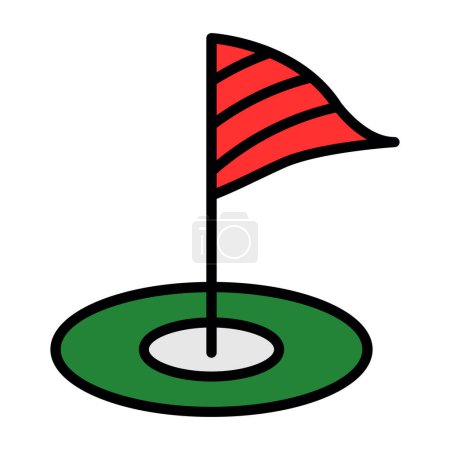 Ilustración de Minigolf course icon. Flagstick in hole. Vector isolated illustration - Imagen libre de derechos