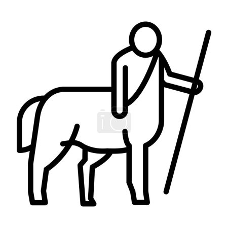 Ilustración de Icono de centauro, estilo de línea delgada - Imagen libre de derechos