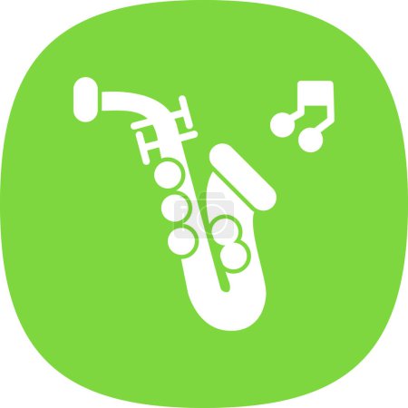 Téléchargez les illustrations : Illustration vectorielle de l'icône du saxophone - en licence libre de droit
