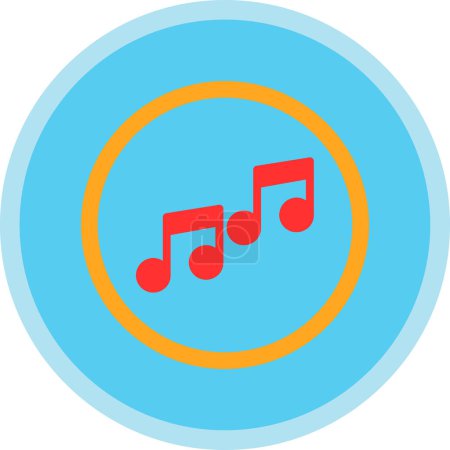 Téléchargez les illustrations : Notes de musique icône de son vectoriel - en licence libre de droit