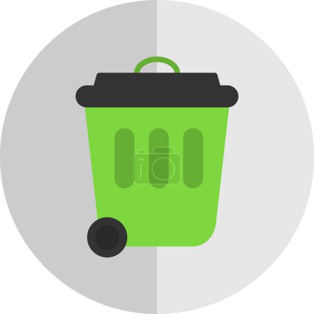 Ilustración de Icono de la papelera de reciclaje, ilustración de vectores diseño simple - Imagen libre de derechos