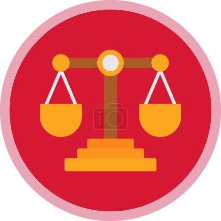 Illustration for Justice scales  icon, vector  illustration - Royalty Free Image