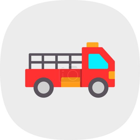 Illustration for Pickup truck  line icon illustration - Royalty Free Image