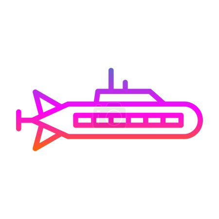Ilustración de Icono del glifo vector submarino - Imagen libre de derechos