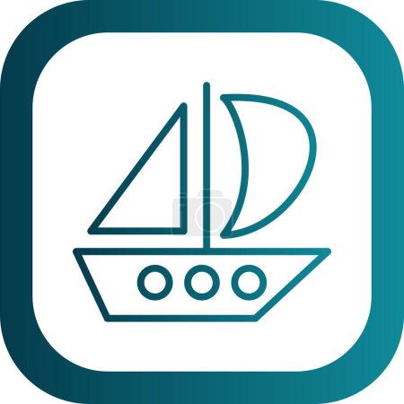 Téléchargez les illustrations : Icône de voilier. schéma illustration du bateau à voile icône vectorielle pour le web - en licence libre de droit