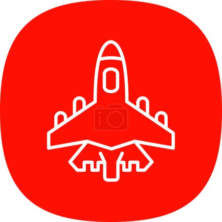 Ilustración de Icono de avión de combate, ilustración vectorial diseño simple - Imagen libre de derechos