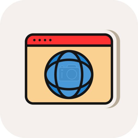 Illustration for Web browser icon, vector illustration simple design - Royalty Free Image
