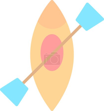 Illustration for Vector illustration of Kayak flat icon - Royalty Free Image