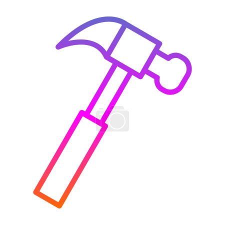Téléchargez les illustrations : Icône de marteau, illustration vectorielle design simple - en licence libre de droit