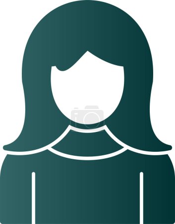 Illustration for Girl flat icon, vector illustration - Royalty Free Image