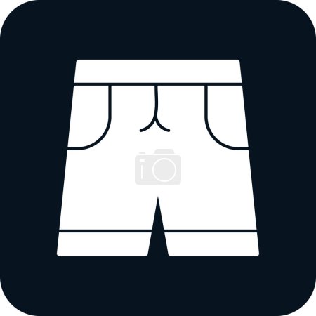 Ilustración de Icono de pantalones cortos, ilustración de vectores en blanco y negro diseño simple - Imagen libre de derechos