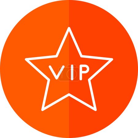 Illustration for Vip star icon in flat style. vector illustration - Royalty Free Image