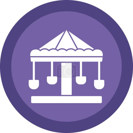 Téléchargez les illustrations : Merry-go-round icône vectorielle plate - en licence libre de droit