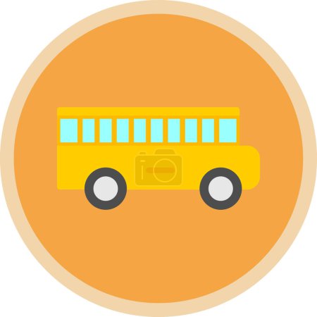 Ilustración de Icono de autobús escolar, ilustración vectorial diseño simple - Imagen libre de derechos