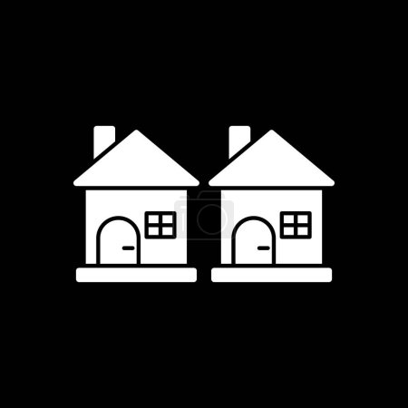 Ilustración de Dos casas icono plano, ilustración vectorial - Imagen libre de derechos
