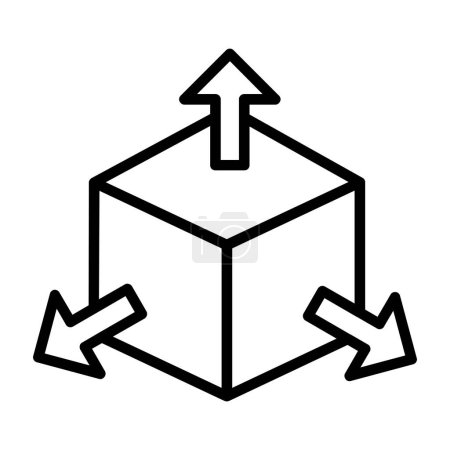 Téléchargez les illustrations : Cube avec icône flèches, illustration vectorielle - en licence libre de droit